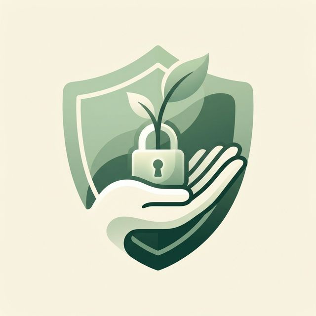 Illustration representing digital security, privacy, and supportive trust