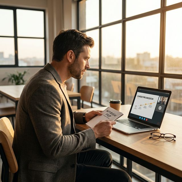 Professional preparing for an interview